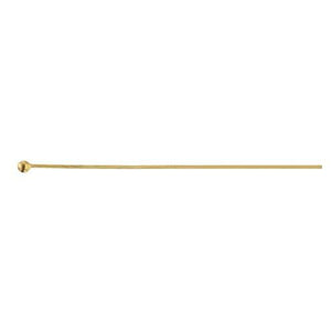 Pins. Sterling Silver Gold Plated / Vermeil 24.0 Gauge, 3.0 Inch Ball Pin With 1.3mm Ball Head. Quantity Per Pack: 50 Pieces.