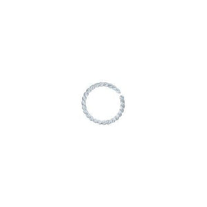 Jump Rings. Sterling Silver 18.0 Gauge 10.1mm Width / Length / Height, Twisted Open Jump Ring. Quantity Per Pack: 50 Pieces.