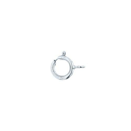 Clasps. Sterling Silver 4.9mm Width / Length by 1.0mm Thick, Smooth Spring Ring Clasp With 2.6mm Width / Length Close Ring. Quantity Per Pack: 50 Pieces.