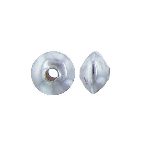 Beads. Sterling Silver 3.7mm Width by 5.7mm Length, Smooth Plain Seamless Saucer Bead. Quantity per pack: 10 Pieces.