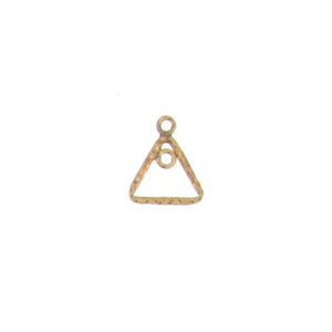 Ear Findings. Gold Filled 9.6mm Width by 11.2mm Length, Hammered Triangle Chandelier With 2.5mm Width / Length Smooth Fix Ring, inside and outside of the Chandelier. Quantity Per Pack: 4 Pieces.