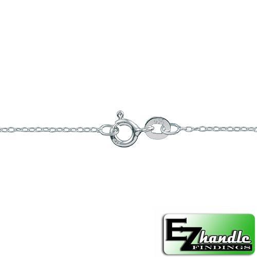 Chain by Clasp. Sterling Silver 1.0mm Width / Length, 18 Inch Round Regular Cable Chain with 4.7mm Width / Length by 1.0mm Thick, Smooth Spring Ring Clasp. Quantity Per Pack: 1 Piece.