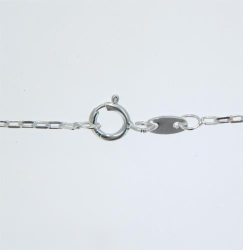 Chain by Clasp. Sterling Silver 1.0mm Width by 2.2mm Length, 18 Inch Round Elongated Cable Chain with 4.8mm Width / Length by 1.0mm Thick, Smooth Spring Ring Clasp. Quantity Per Pack: 1 Piece.