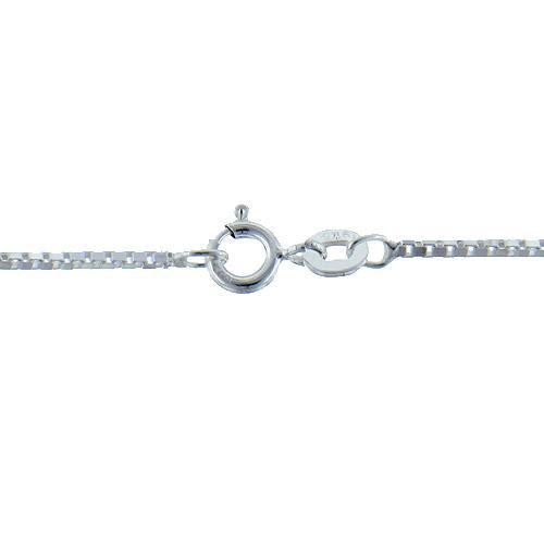 Chain by Clasp. Sterling Silver 0.8mm Width / Length, 18 Inch Regular Flat Box Chain with 4.8mm Width / Length by 1.0mm Thick, Smooth Spring Ring Clasp. Quantity Per Pack: 1 Piece.