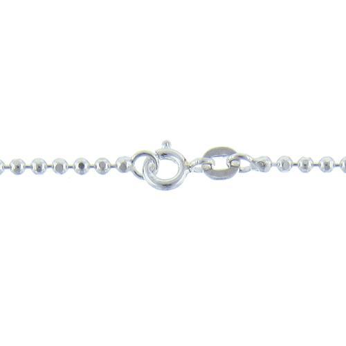 Chain by Clasp. Sterling Silver 1.4mm Width / Length, 18 Inch Regular Hammered Ball Chain with 4.9mm Width / Length by 1.0mm Thick, Smooth Spring Ring Clasp. Quantity Per Pack: 1 Piece.