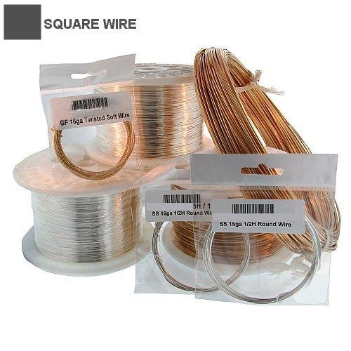 Wire. Gold Filled 22.0 Gauge Soft Square Wire. Ounces sold per pack - 0.5 ounce.