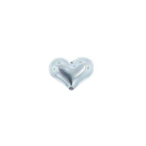 Beads. Sterling Silver 13.8mm Width by 9.8mm Length by 5.5mm Height, Heart Bead. Quantity per pack: 5 Pieces.