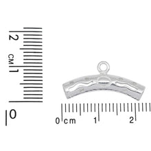 Load image into Gallery viewer, Sterling Silver 4.42mm Width by 22.6mm Length Filigree Curved Tube, Sliding Bail with 18 Gauge 3.4mm Closed Ring at the Bottom. Quantity per pack - 4 Pieces.
