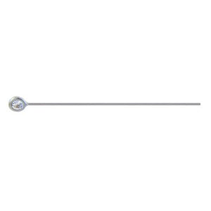 Pins. Sterling Silver 24.0 Gauge, 1.5 Inch Ball Pin With 3.8mm Clear CZ. Quantity Per Pack: 20 Pieces.