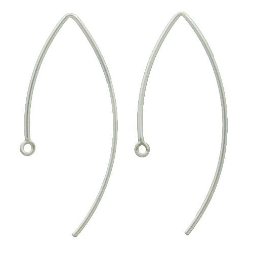 Ear Findings. Sterling Silver 19.0 Gauge, 21.0mm Width by 43.0mm Height, Plain Inverted 