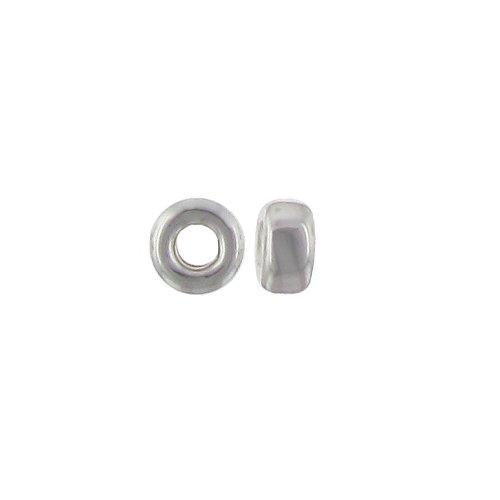 Beads. Sterling Silver 1.6mm by 3.2mm Smooth Seamless Roundel Bead. Quantity per pack: 100 Pieces.