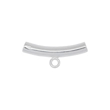 Load image into Gallery viewer, Bails. Sterling Silver 3.98mm Width by 25.1mm Length Smooth Curved Tube, Sliding Bail with 18 Gauge 3.9mm Closed Ring at the Bottom. Quantity per pack - 3 Pieces.
