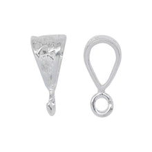 Load image into Gallery viewer, Bails. Sterling Silver 7.0mm Width by 10.3mm Height by 6.4mm Length, Filigree Sliding Bail with 17.0 Gauge 4.1mm Open Ring. Quantity per pack - 5 Pieces.
