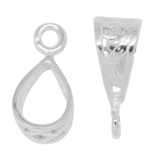 Load image into Gallery viewer, Sterling Silver 8.5mm Width by 12.2mm Height by 6.8mm Length, Filigree Sliding Bail with 16.0 Gauge 4.6mm Open Ring. Quantity per pack - 2 Pieces.
