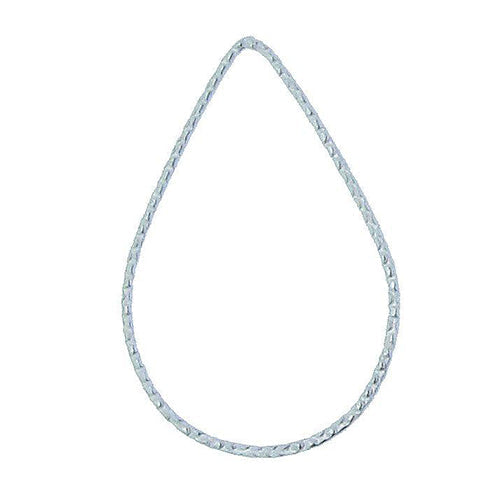 Connectors. Sterling Silver 29.5mm Width by 44.8mm Length, Handmade Hammered Tear Drop Connector. Quantity Per Pack: 10 Pieces.