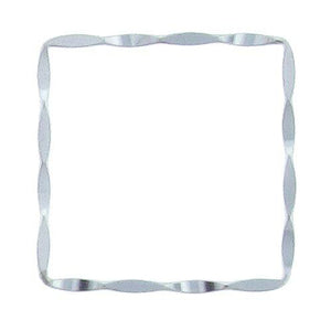 Sterling Silver, 23.1mm Width by 1.2mm Length by 23.4mm Height, Hammered Square Connector. Quantity Per Pack: 2 Pieces.