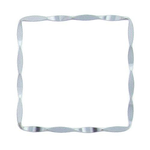 Sterling Silver, 30.5mm Width by 1.3mm Length by 30.5mm Height, Hammered Square Connector. Quantity Per Pack: 2 Pieces.