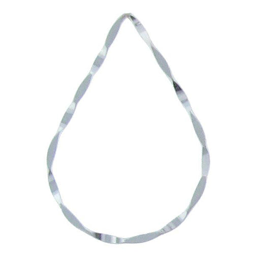 Sterling Silver, 23.3mm Width by 1.0mm Length by 32.5mm Height, Hammered Tear Drop Connector. Quantity Per Pack: 2 Pieces.