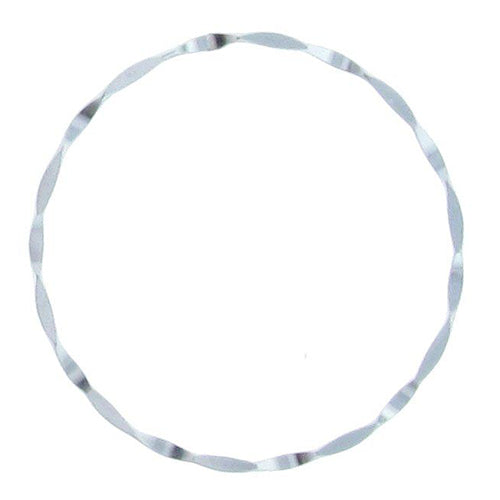 Sterling Silver, 43.5mm Width / Height, Hammered Circle Connector. Quantity Per Pack: 2 Pieces.