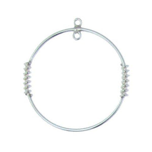 Sterling Silver, 28.4mm Width by 2.5mm Length by 30.6mm Height, Handmade Smooth Circle Chandelier With Two Coils. Quantity Per Pack: 2 Pieces.