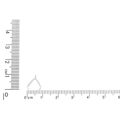 Sterling Silver 4.0mm Width by 7.7mm Height by 7.5mm Length, Pinch Bail with 23.0 Gauge 2.5mm Closed Ring at the Top. Quantity per pack - 10 Pieces.