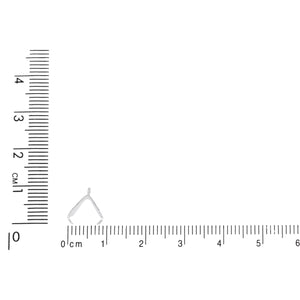 Sterling Silver 4.0mm Width by 7.7mm Height by 7.5mm Length, Pinch Bail with 23.0 Gauge 2.5mm Closed Ring at the Top. Quantity per pack - 10 Pieces.