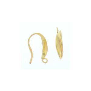 Ear Findings. Sterling Silver Gold Plated 9.8mm Width by 15.5mm Height, Fancy Ear Wire With 2.9mm Width / Length Smooth Fix Ring. Quantity Per Pack: 10 Pieces.