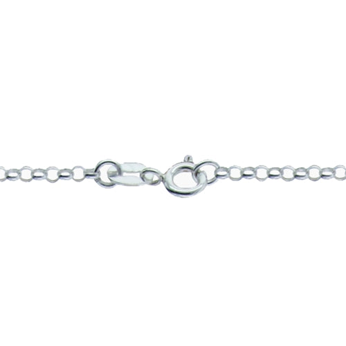 Sterling Silver, 1.5mm Width / Length, 20 Inch Flat Regular Rollo Chain with 5.0mm Width / Length by 1.0mm Thick, Smooth Spring Ring Clasp. Quantity Per Pack: 1 Piece.