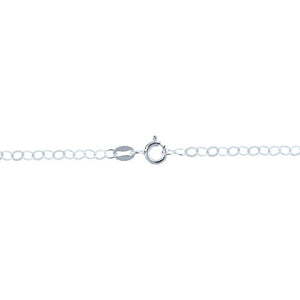 Sterling Silver, 3.6mm Width / Length, 18 Inch Flat Regular Circle Chain with 6.0mm Width / Length by 1.4mm Thick, Smooth Spring Ring Clasp. Quantity Per Pack: 1 Piece.