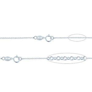 Sterling Silver, 1.0mm Width / Length, 16 Inch Cable Chain with 5.0mm Width / Length by 0.9mm Thick, Smooth Spring Ring Clasp. Quantity Per Pack: 1 Piece.