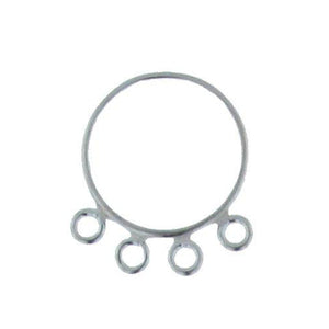 Sterling Silver, 20.6mm Width by 3.0mm Length by 22.7mm Height, Smooth Ring with Four 4.1mm Fix Rings. Quantity Per Pack: 2 Pieces.