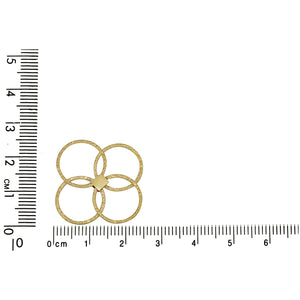 Gold Filled 27.9mm Width by 2.0mm Length by 28.1mm Height, Textured Flower Connector. Quantity Per Pack: 4 Pieces.