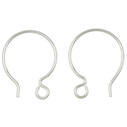 Ear Findings. Sterling Silver 20 Gauge, 15.5mm Width by 20.5mm Height, Plain Ear Wire. Quantity Per Pack: 20 Pieces.