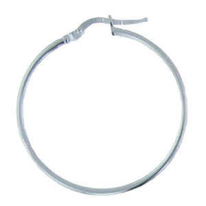 Sterling Silver, 34.6mm Width by 2.3mm Length by 35.3mm Height, Smooth Ear Hoop With Wire. Quantity Per Pack: 2 Pieces.