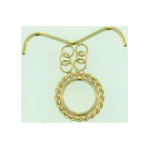 Clasps. Gold Filled 15.3mm Width / Length, Twisted Circle Toggle Clasp Ring, and 8.9mm Width by 31.6mm Length, Handlebar Toggle Clasp Bar. Quantity Per Pack: 1 Pair.