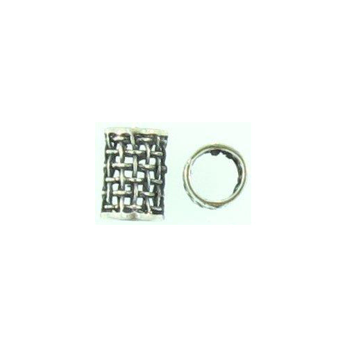 Sterling Silver Oxidized, 8.0mm Width by 8.0mm Length by 11.4mm Height, Mesh Tube Bead. Quantity per pack: 5 Pieces.