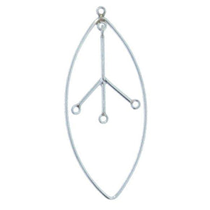 Sterling Silver, 26.9mm Width by 0.9mm Length by 42.2mm Height, Handmade Plain Teardrop Chandelier With 3 Prong Dangle. Quantity Per Pack: 2 Pieces.