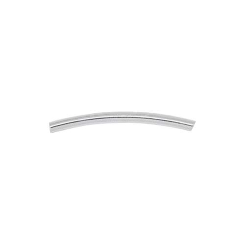 Tubes. Sterling Silver 4.06mm width by 50.6mm length, Curved Smooth Tube Bead. Quantity Per Pack: 5 Pieces.