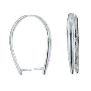 Bails. Sterling Silver 3.1mm Width by 23.8mm Length by 16.1mm Height, Pinch Bail. Quantity per pack - 4 Pieces.