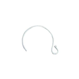 Ear Findings. Sterling Silver 22.0 Gauge, 18.0mm Width by 11.5mm Height, Plain Ear Wire With 3.5mm Width / Length Open Loop with 1.3mm Ball. Quantity Per Pack: 20 Pieces.