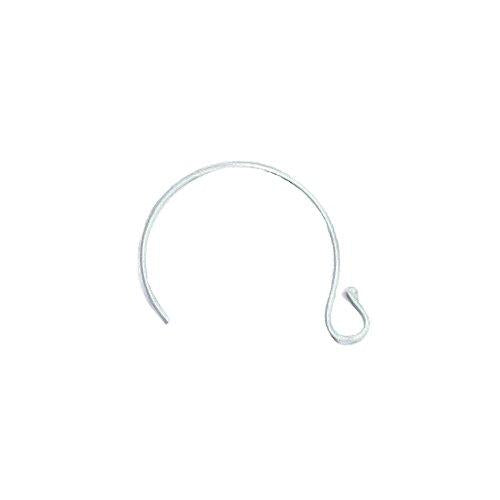 Ear Findings. Sterling Silver 22.0 Gauge, 18.0mm Width by 11.5mm Height, Plain Ear Wire With 3.5mm Width / Length Open Loop with 1.3mm Ball. Quantity Per Pack: 20 Pieces.