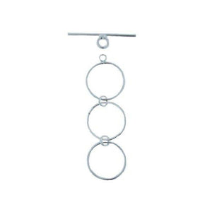 Clasps. Sterling Silver 9.8mm Width / Length, Plain Circle Toggle Clasp Ring with Two 9.8mm Extender Links, and 1.1mm Width by 18.1mm Length, Plain Toggle Clasp Bar. Quantity Per Pack: 5 Pairs.