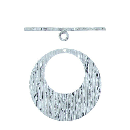 Clasps. Sterling Silver 36.0mm Width / Length by 1.0mm Thick, Fancy Toggle Clasp Ring and 1.5mm Width by 40.4mm Length, Fancy Toggle Clasp Bar. Quantity Per Pack: 2 Pairs.