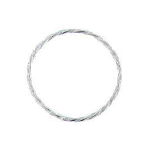 Connectors. Sterling Silver 21.9mm Width / Length, Twisted Circle Connector. Quantity Per Pack: 12 Pieces.