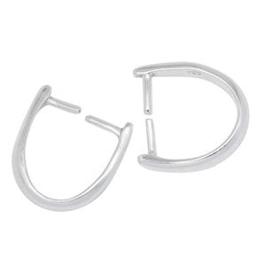 Sterling Silver 13.6mm Width by 14.3mm Height by 3.7mm Length, Smooth Pinch Bail. Quantity per pack - 1 Piece.