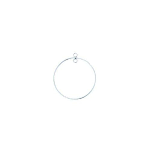 Sterling Silver, 20.4mm Width by 0.8mm Length by 24.3mm Height, Handmade Smooth Circle Chandelier. Quantity Per Pack: 10 Pieces.