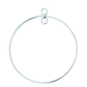 Sterling Silver, 30.8mm Width by 0.8mm Length by 34.5mm Height, Handmade Smooth Circle Chandelier. Quantity Per Pack: 4 Pieces.