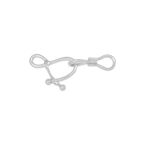 Clasps. Sterling Silver 18 Gauge 9.8mm Width by 14.5mm Height, "S" Shaped Musical Note Fish Hook Clasp. Quantity Per Pack: 5 Pieces.