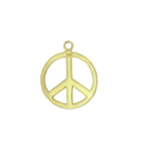 Sterling Silver Gold Plated, 15.8mm Width by 1.0mm Length by 20.1mm Height, Peace Symbol Charm. Quantity Per Pack: 5 Pieces.