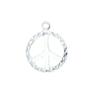 Sterling Silver, 15.9mm Width by 0.8mm Length by 19.8mm Height, Textured Peace Symbol Charm. Quantity Per Pack: 5 Pieces.